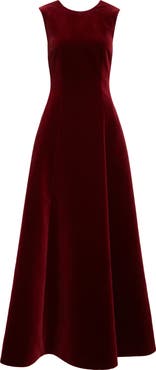 Emilia Wickstead Nodin Sleeveless Velvet Column Gown