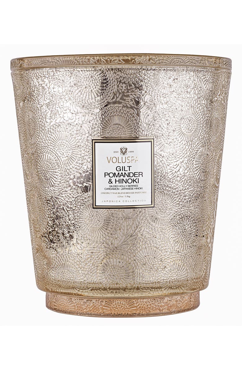 Voluspa Gilt Pomander & Hinoki Hearth Candle, Alternate, color, Gilt Pom/Hinoki