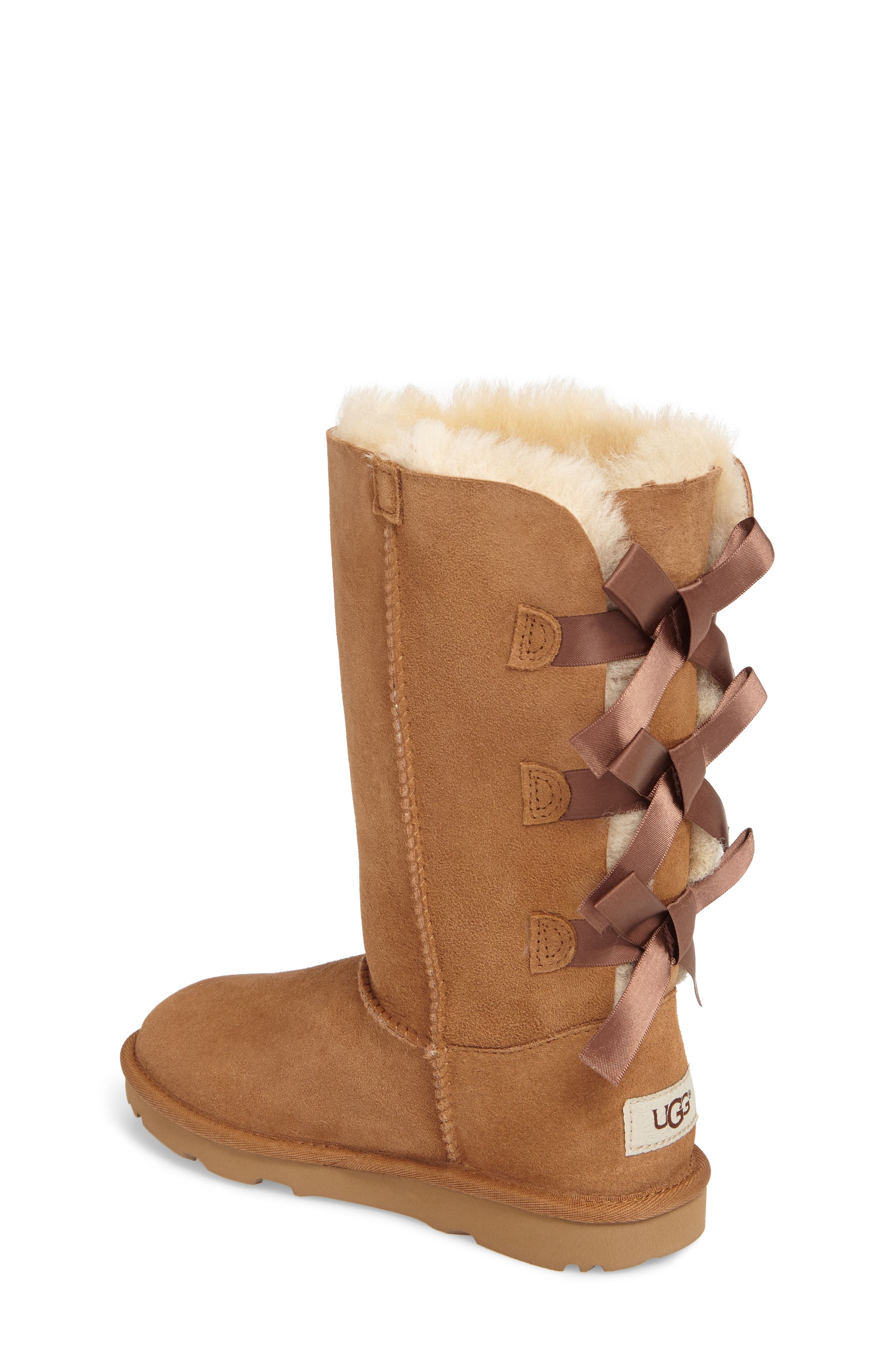 Bailey Bow Tall II Water Resistant Genuine Shearling Boot, Alternate, color, CHESTNUT BROWN
