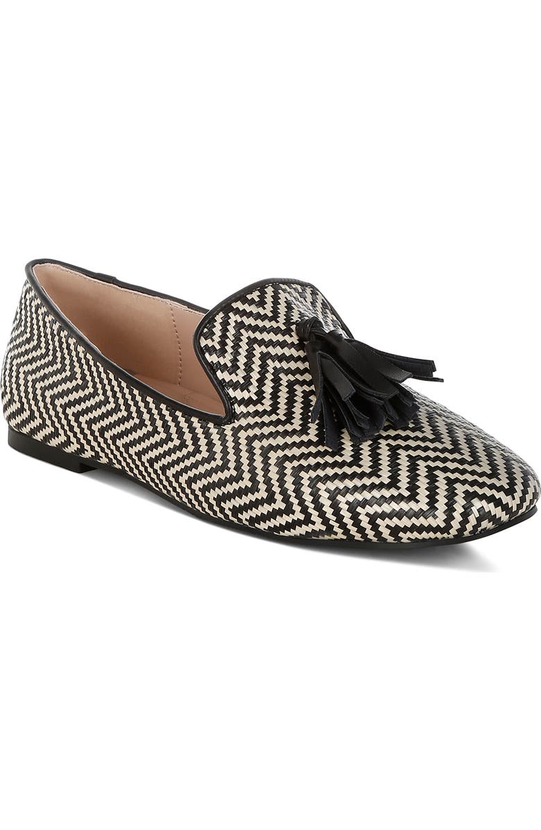 Rag & Co Dara Tassel Driving Loafer, Main, color, Black