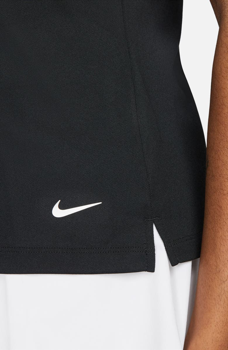 Nike Court Victory Dri-FIT Semisheer Sleeveless Polo, Alternate, color, Black/White