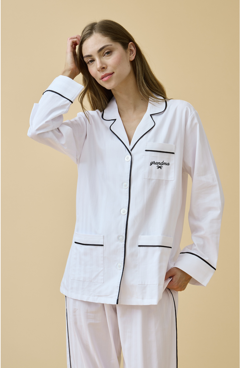 KIP Grandma Cotton Pajama Set, Main, color, Monochrome