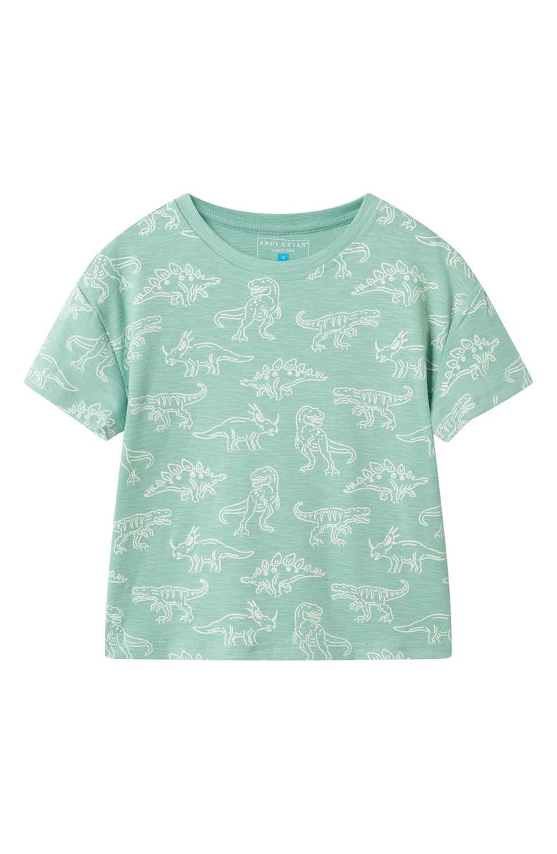 Andy & Evan Kids' Graphic Cotton Blend T-Shirt, Main, color, Green