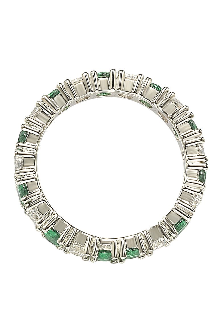 Sterling Silver Cubic Zirconia Eternity Band Ring, Alternate, color, GREEN