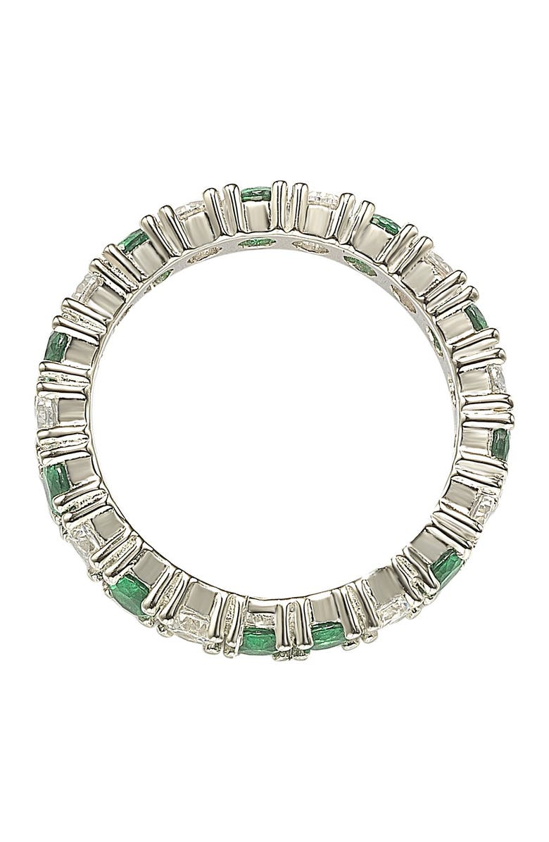 SUZY LEVIAN Sterling Silver Cubic Zirconia Eternity Band Ring, Alternate, color, Green