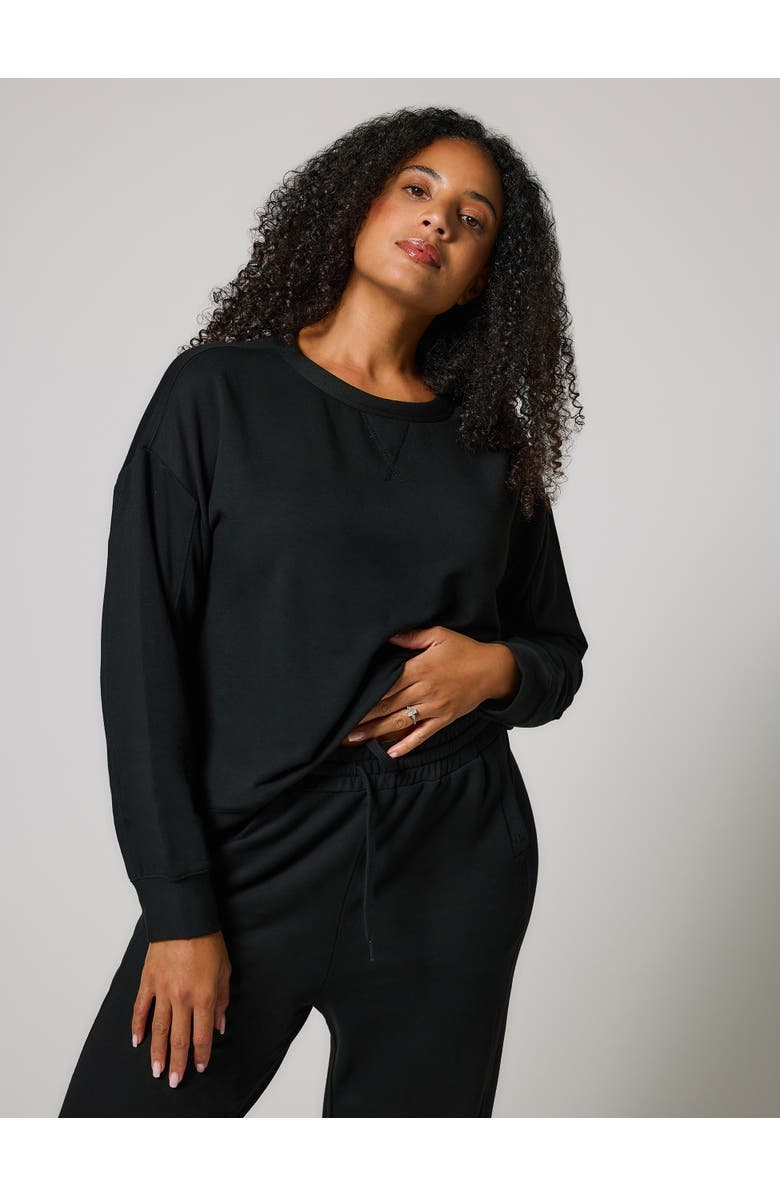 LOVALL Luxe Lounge Jogger + Sweatshirt Set, Alternate, color, Black