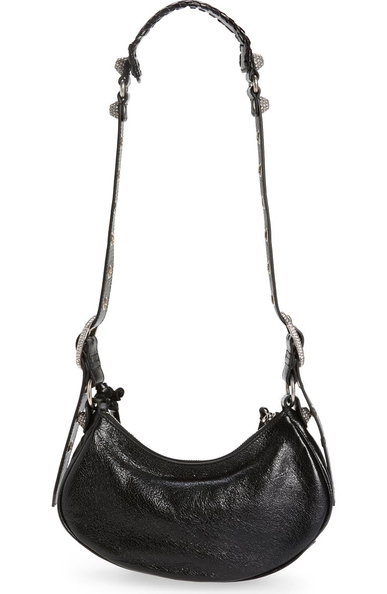 Balenciaga Extra Small Le Cagole Embellished Leather Shoulder Bag, Alternate, color,