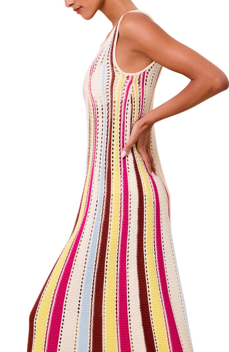 Solid & Striped The Velmira Open Stitch Sleeveless Cover-Up Maxi Dress, Alternate, color, Symi Stripe