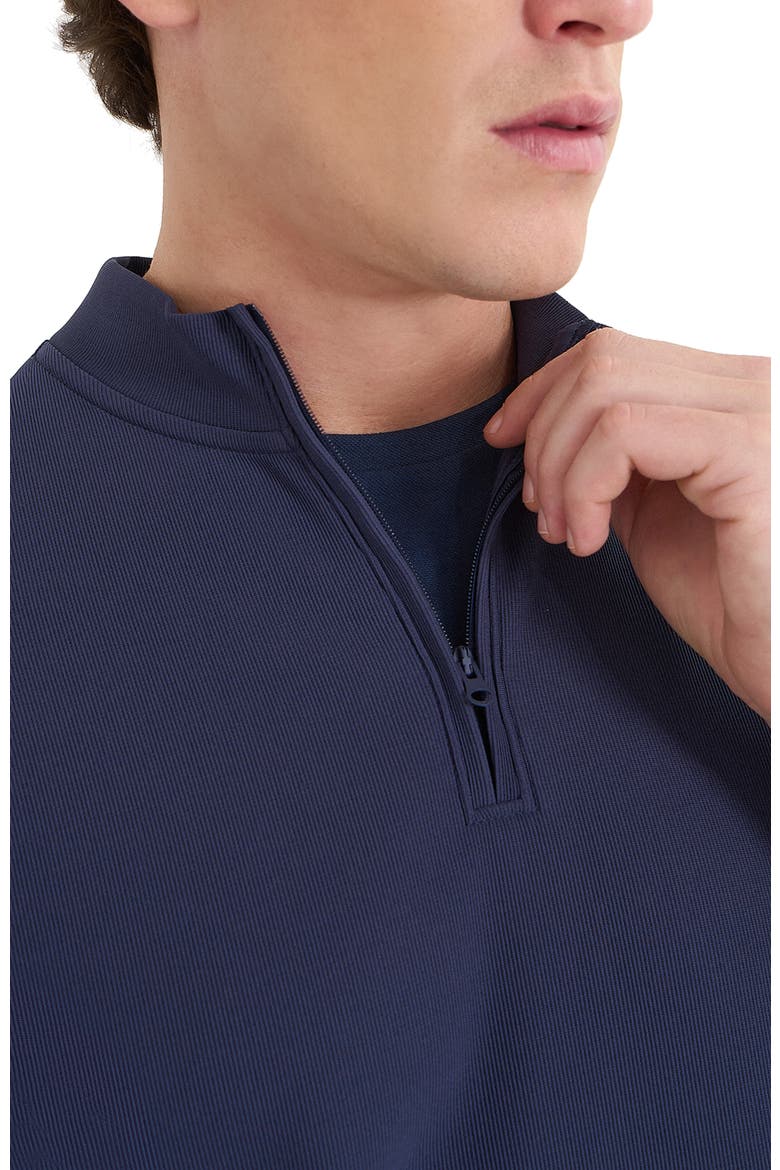 High Neck Tech T-Shirt with UV Protection, Alternate, color, Navy
