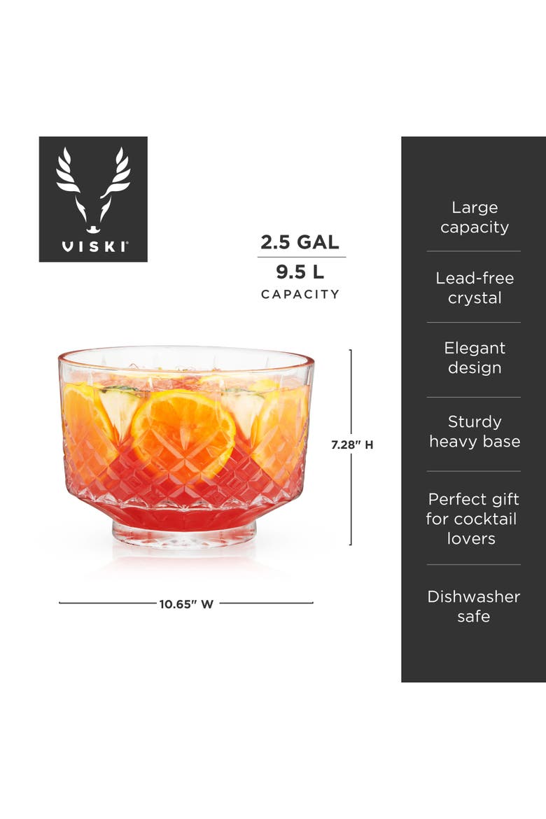 Admiral Crystal Punch Bowl, Alternate, color, Clear