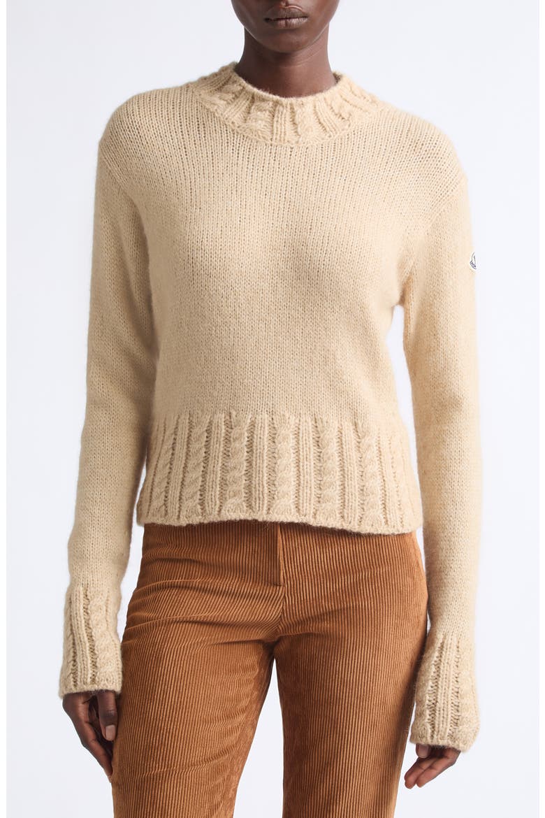 Alpaca & Wool Blend Crewneck Sweater, Main, color, BEIGE
