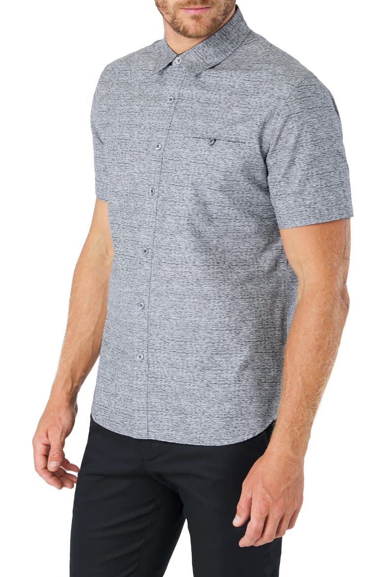Evening Flow Button-Up Shirt, Alternate, color, LIGHT GREY