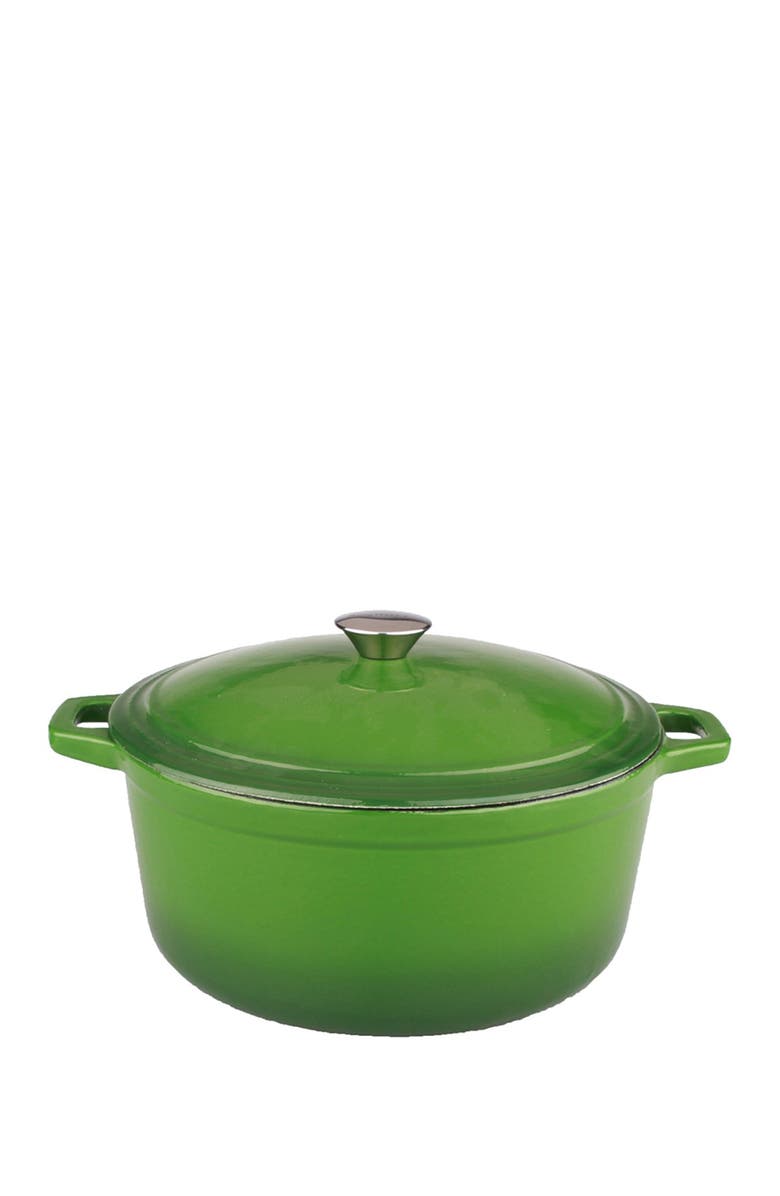 BergHOFF INTERNATIONAL 5 Qt. Green Cast Iron Covered Casserole Dish, Main, color,