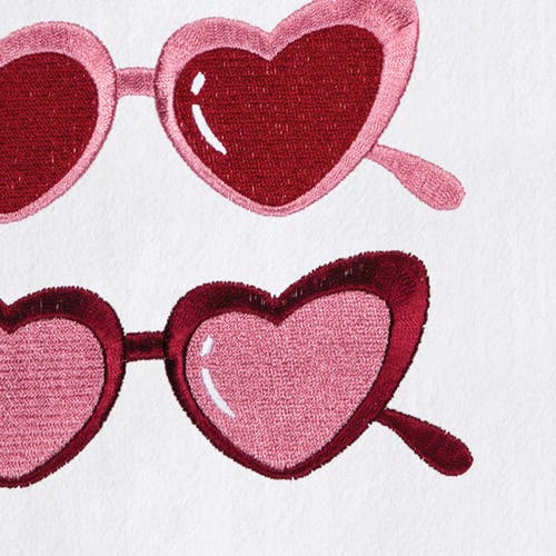 C & F Home C&f Home Heart Glasses St. Valentines Kitchen And Bathroom Embroidered Hand Towel In Multi