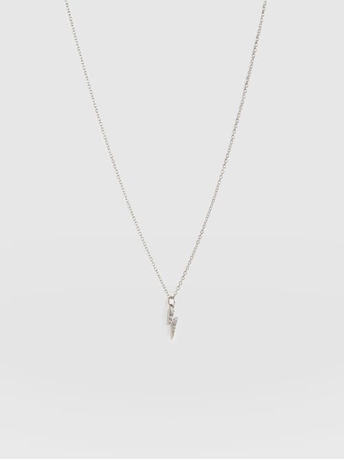 Saint + Sofia Astral Lightning Charm Necklace In Silver