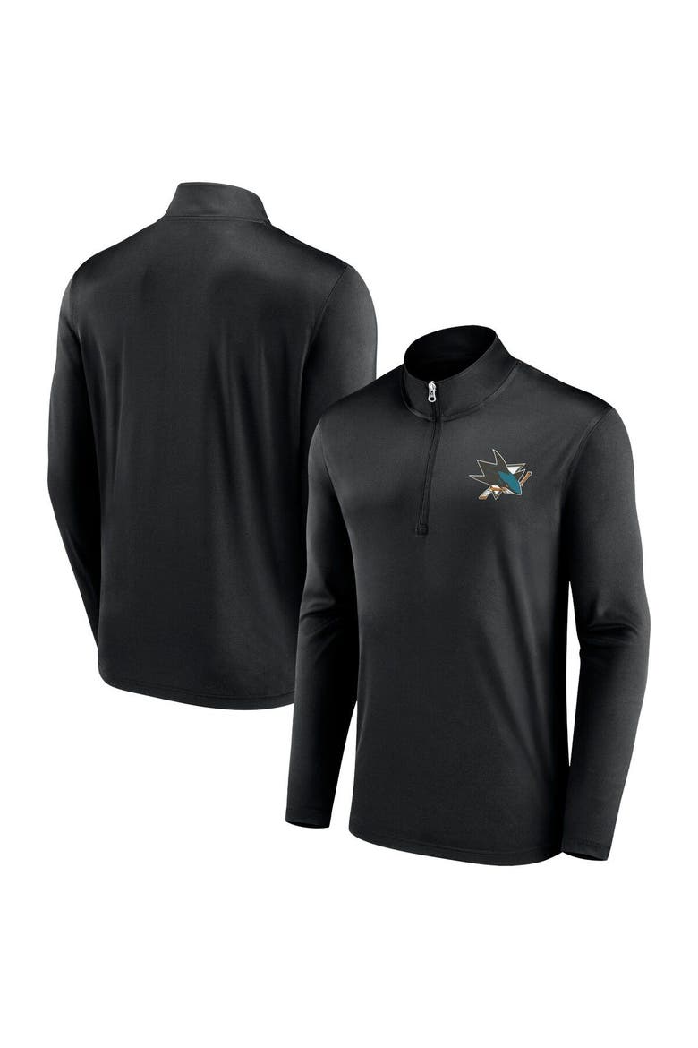 Men's Fanatics Branded Black San Jose Sharks Underdog Mindset Quarter-Zip Top, Main, color, Black