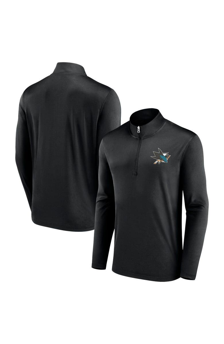 FANATICS Men's Fanatics Branded Black San Jose Sharks Underdog Mindset Quarter-Zip Top, Main, color, 