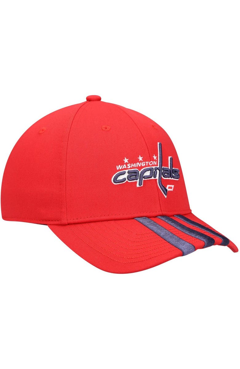 adidas Men's adidas Red Washington Capitals Locker Room Three Stripe Adjustable Hat, Alternate, color, Red