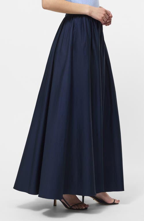 French Connection Sateen Maxi Skirt In Blue
