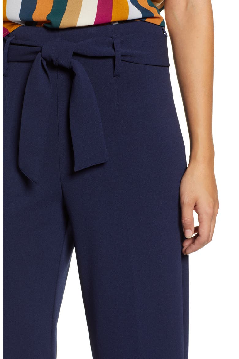 High Waist Belted Pants, Alternate, color, NAVY PEACOAT