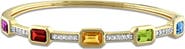 DELMAR Multi-Gemstone Goldtone Bangle Bracelet