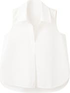 MANGO Sleeveless Cotton Button-Up Shirt