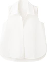 MANGO Sleeveless Cotton Button-Up Shirt