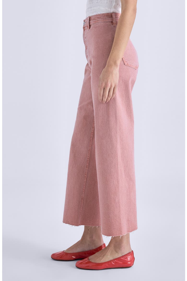 Penny Crop High Waist Raw Hem Wide Leg Jeans, Alternate, color, CORAL ROSE