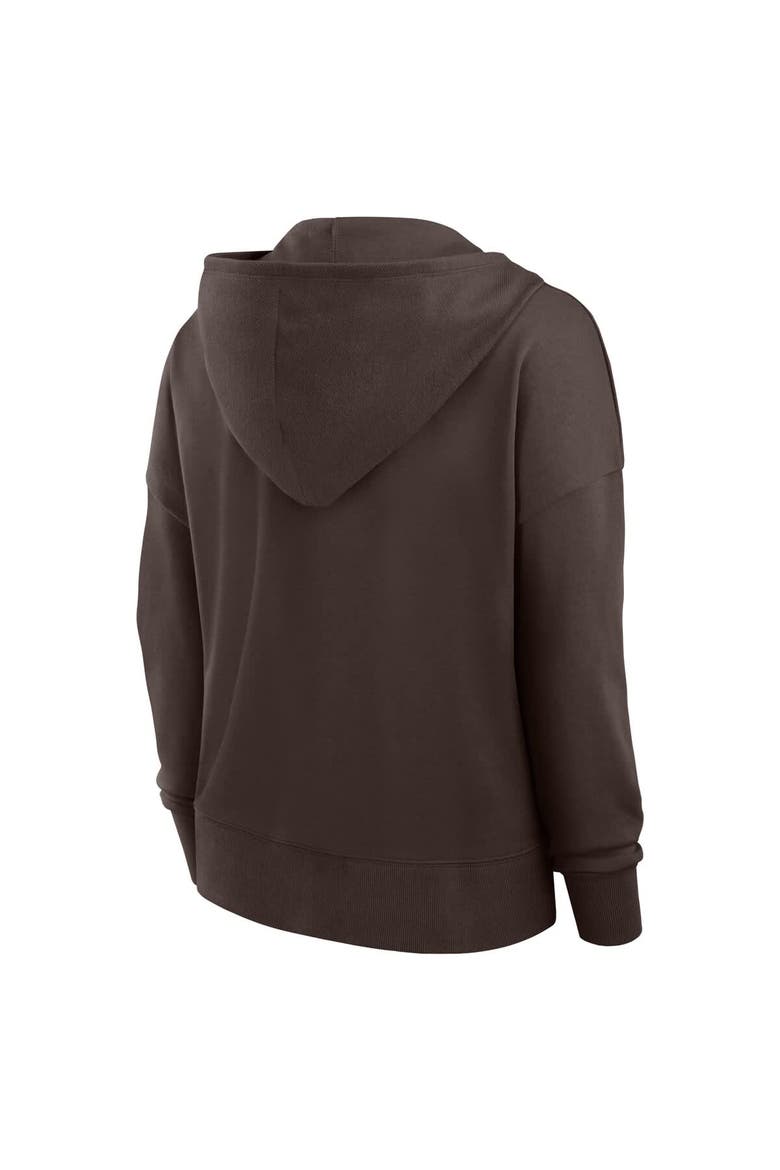 Women's Fanatics Brown Cleveland Browns Blitz Left Lace-Up Pullover Hoodie, Alternate, color, Brown