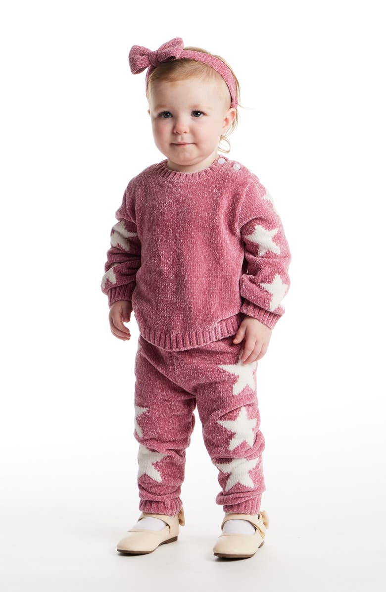 Andy & Evan Star Icon Sweater, Leggings & Headband Set, Alternate, color,
