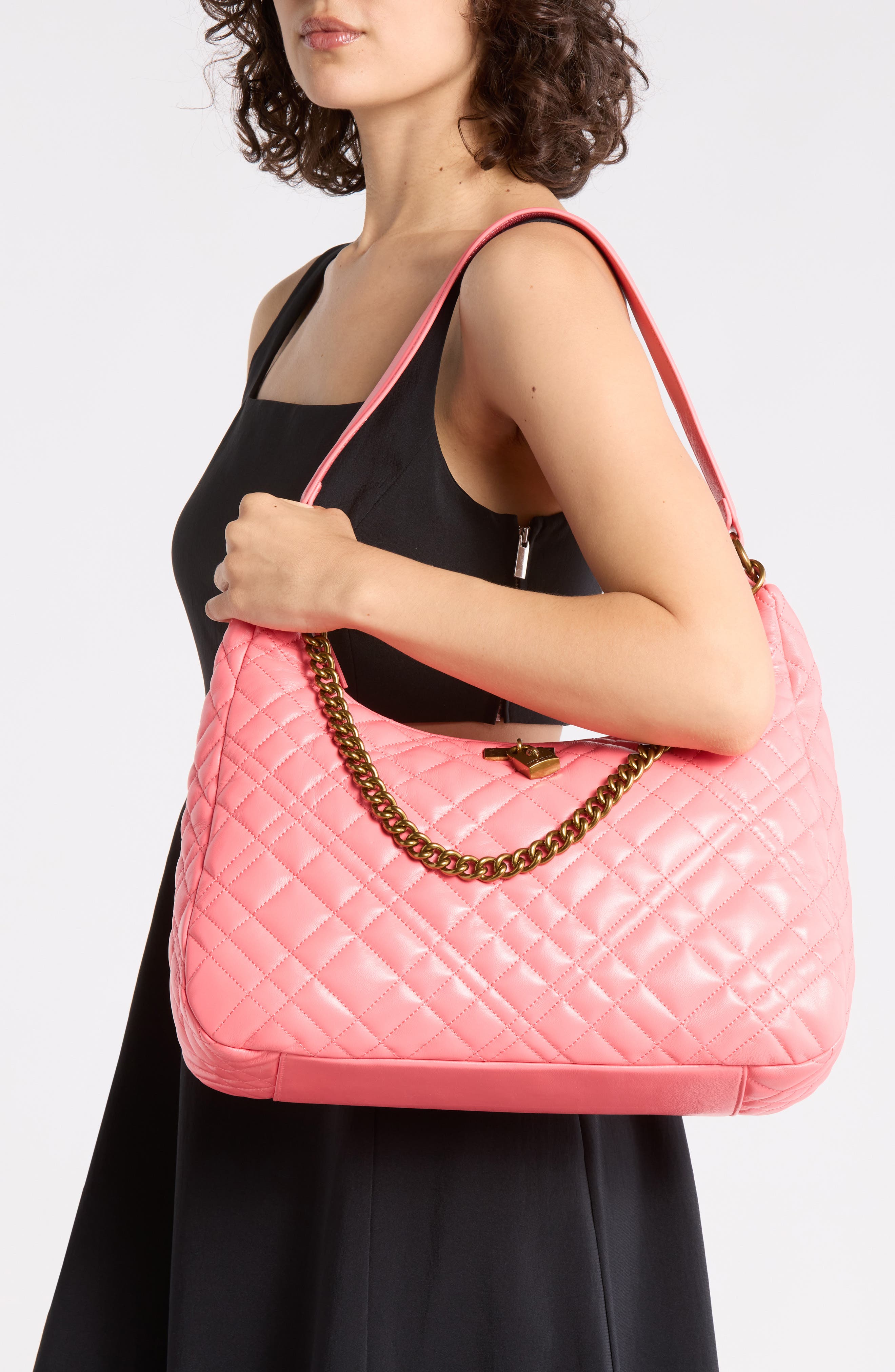 Kurt Geiger London Brixton Large Hobo Shoulder Bag, Alternate, color, Pink
