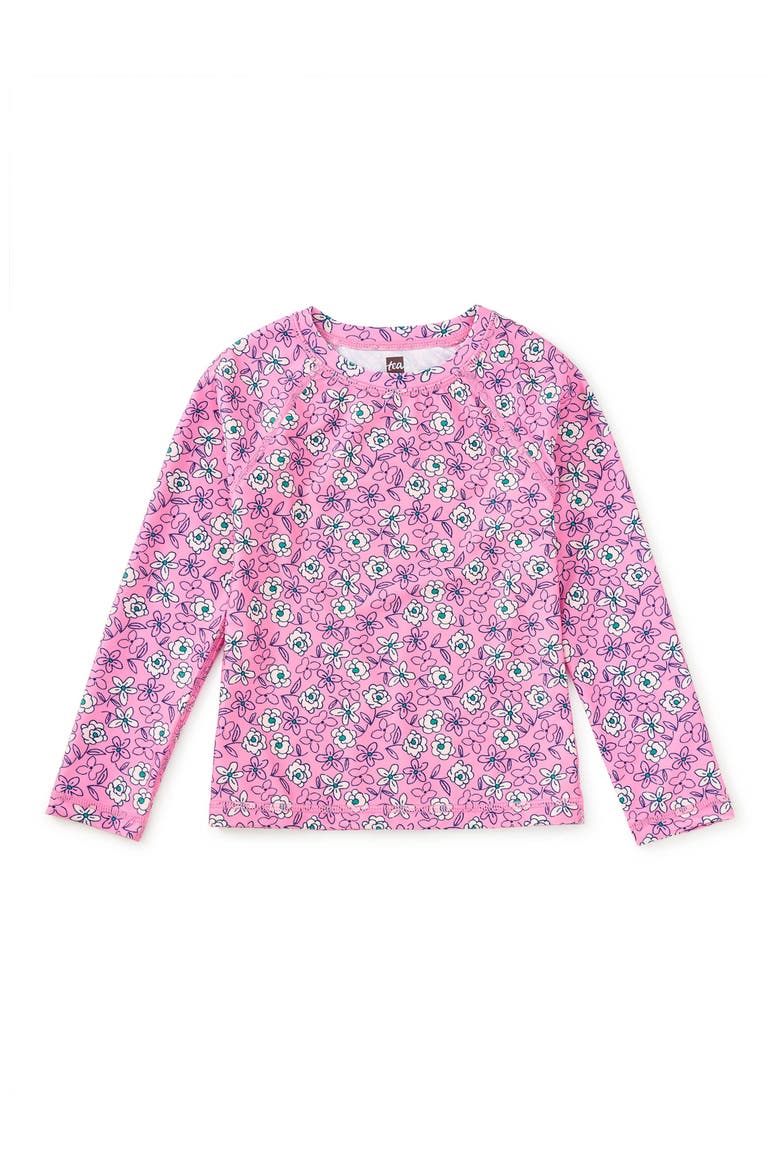 Long Sleeve Rash Guard, Main, color, Carnation Toss