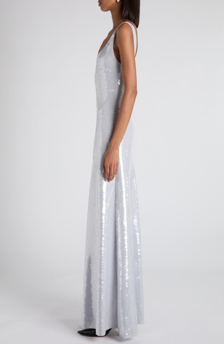 Bottega Veneta Scoop Neck Sleeveless Sequin Gown, Alternate, color, Grey