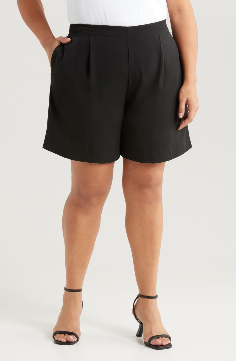 Lysse Dia Pleated Shorts, Main, color, Black