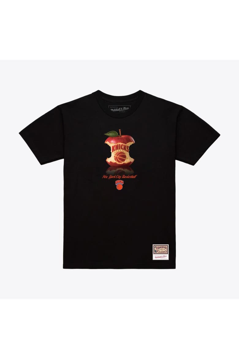 Men's Mitchell & Ness Black New York Knicks Court Apple T-Shirt, Main, color, Black