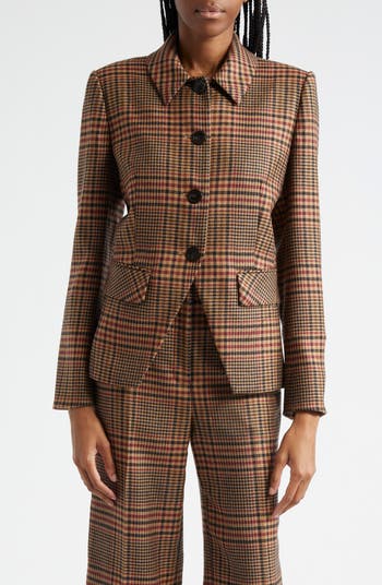 Aire Houndstooth Check Wool Dickey Jacket