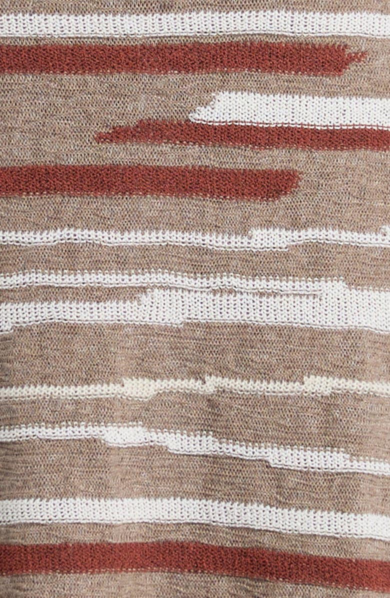 Bottega Veneta Venice Intarsia Linen & Cotton Mélange Sweater Skirt, Alternate, color, 1501 Stonemel/ Maple/ Chalk