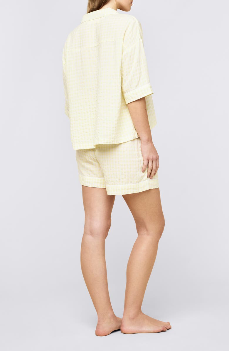 Papinelle Seersucker Gingham Boxer Pajamas, Alternate, color, Sunshine Butter