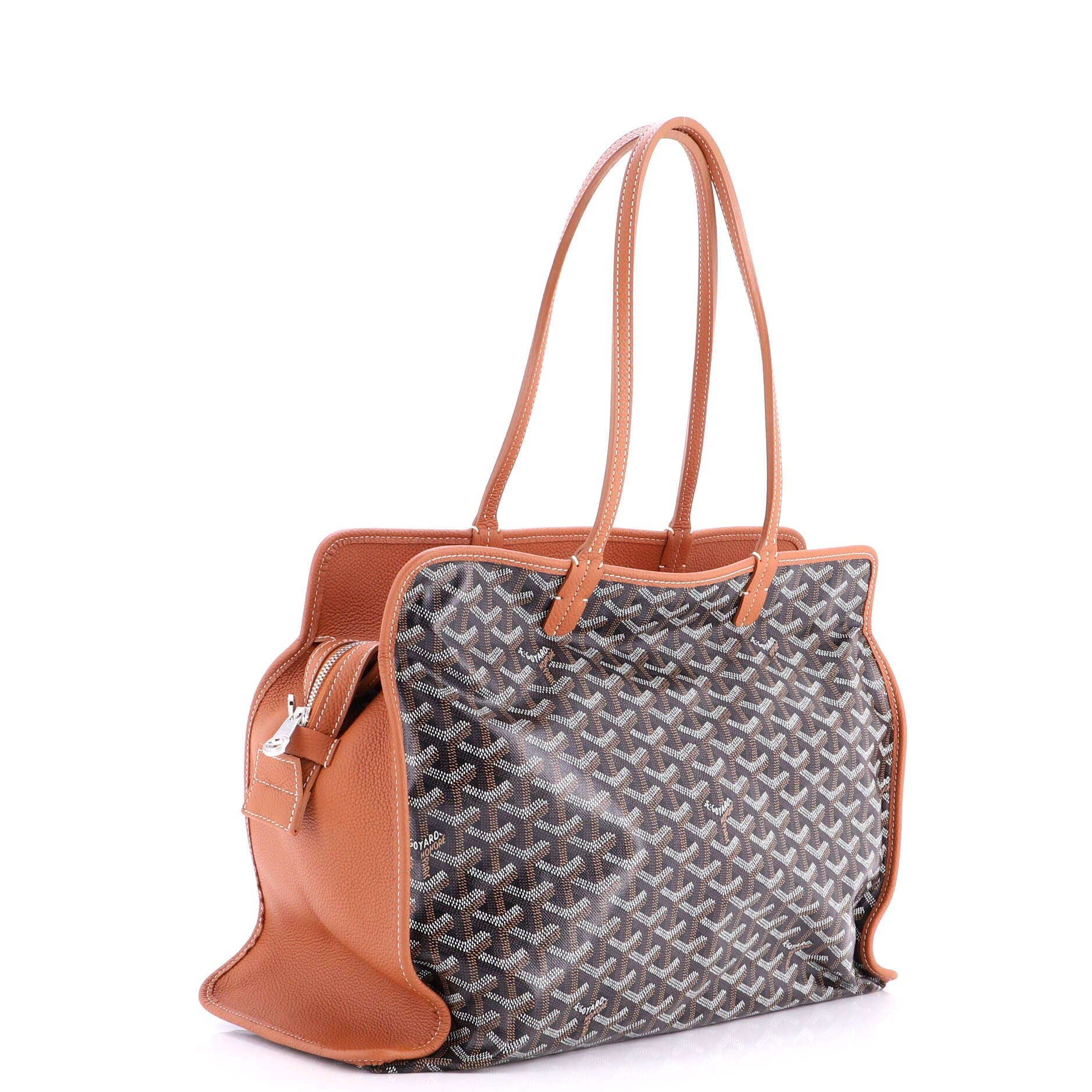 Pre-Owned Goyard Hardy Pet Carrier Coated Canvas PM, Alternate, color, Brown