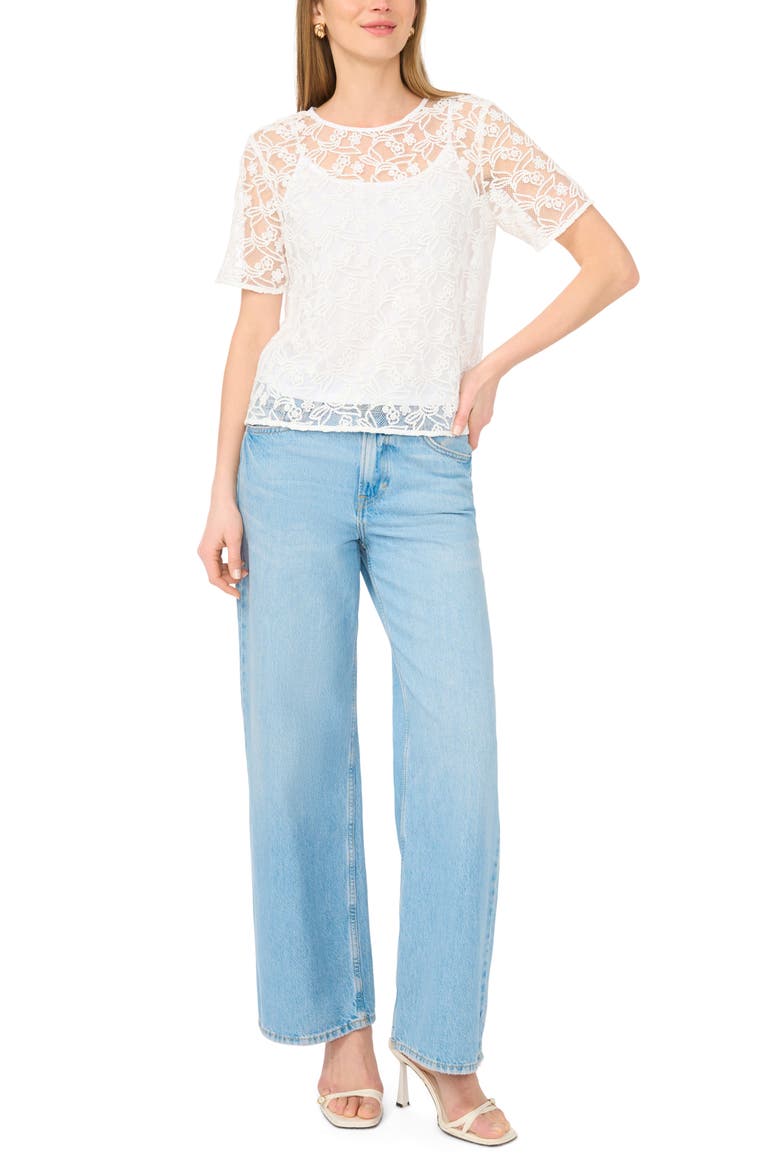 Lace Trim Top, Alternate, color, ULTRA WHITE