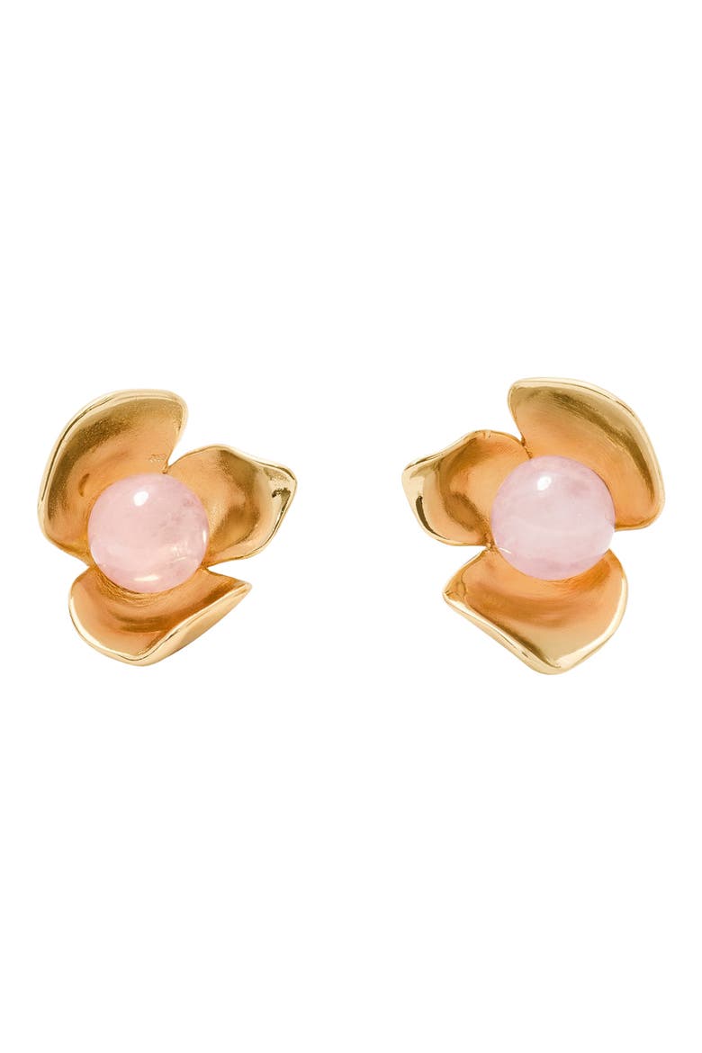 gilded garden stud earrings, Main, color, BLUSH