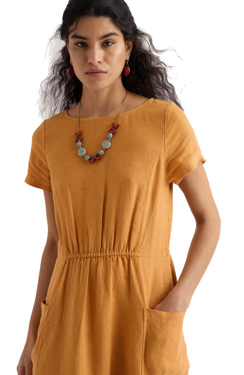 Seasalt Cornwall Haneth Linen Midi Dress, Alternate, color, Mango