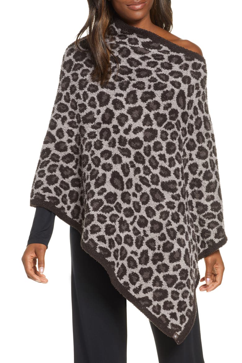 CozyChic™ Leopard Print Poncho, Main, color, COCOA MULTI