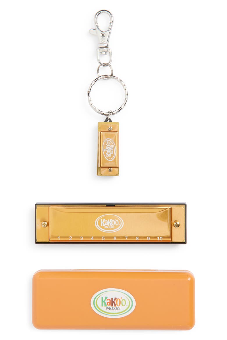 Harmonica & Mini Harmonica Key Chain Set, Main, color, ORANGE