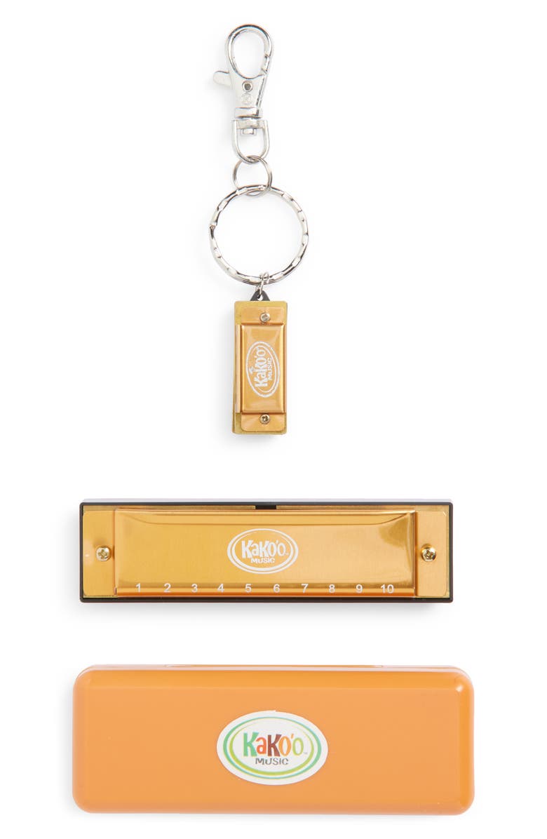 KaKo'o Music Harmonica & Mini Harmonica Keychain Set, Main, color, Orange