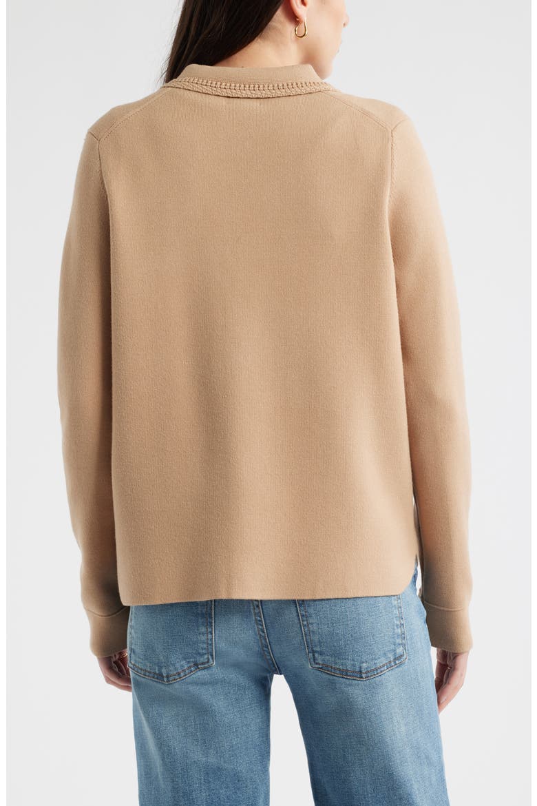 Sweater Shirt Jacket, Alternate, color, CAMEL