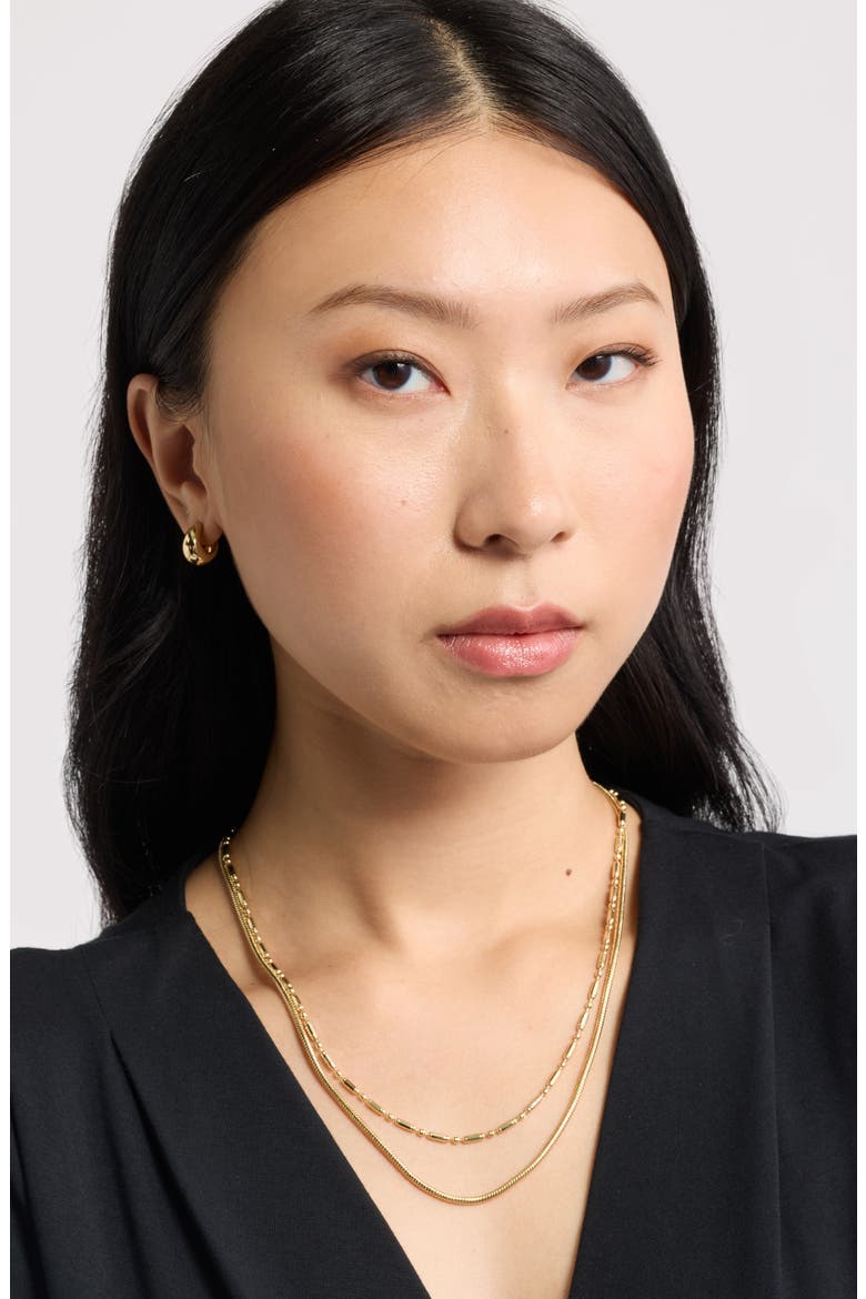 Bar Link Chain Necklace, Alternate, color, GOLD
