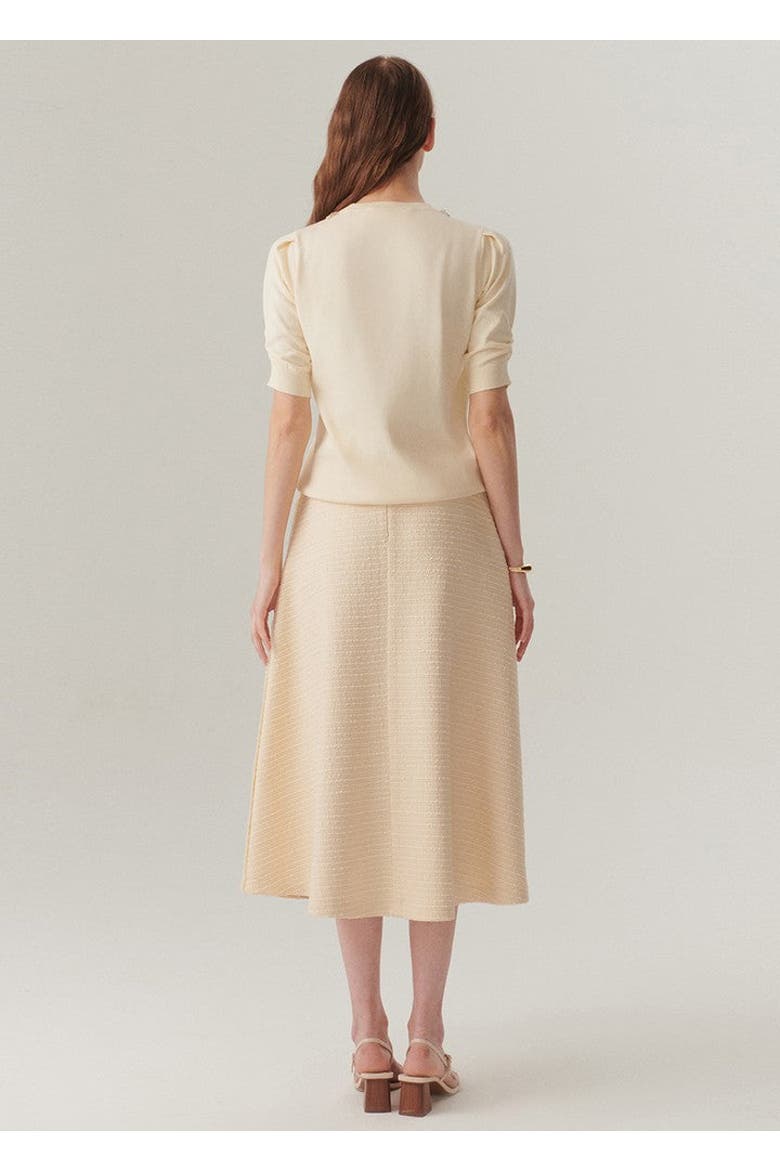 Ruth Midi Flared Skirt, Alternate, color, ECRU