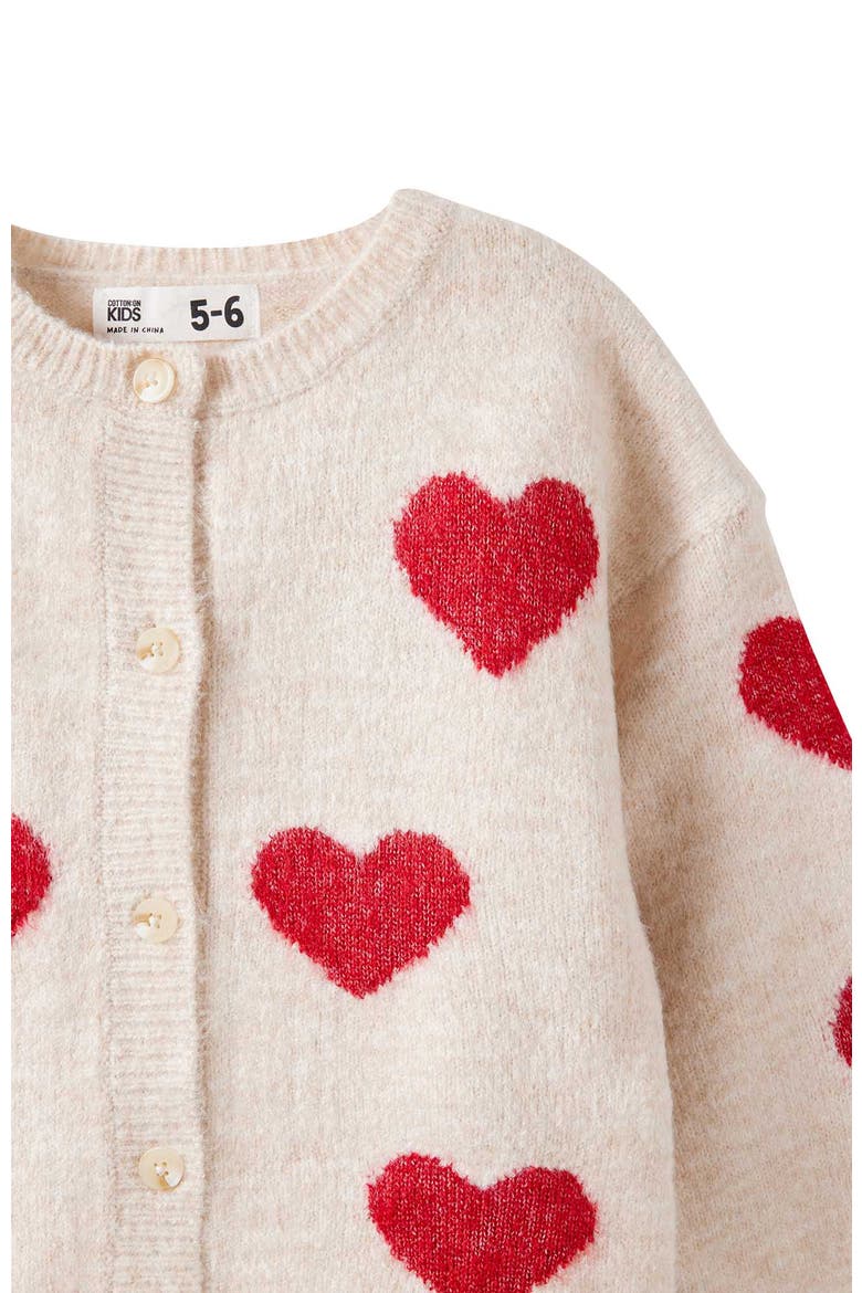 Kid's Cosi Knit Cardigan, Alternate, color, Oatmeal Marle Heart