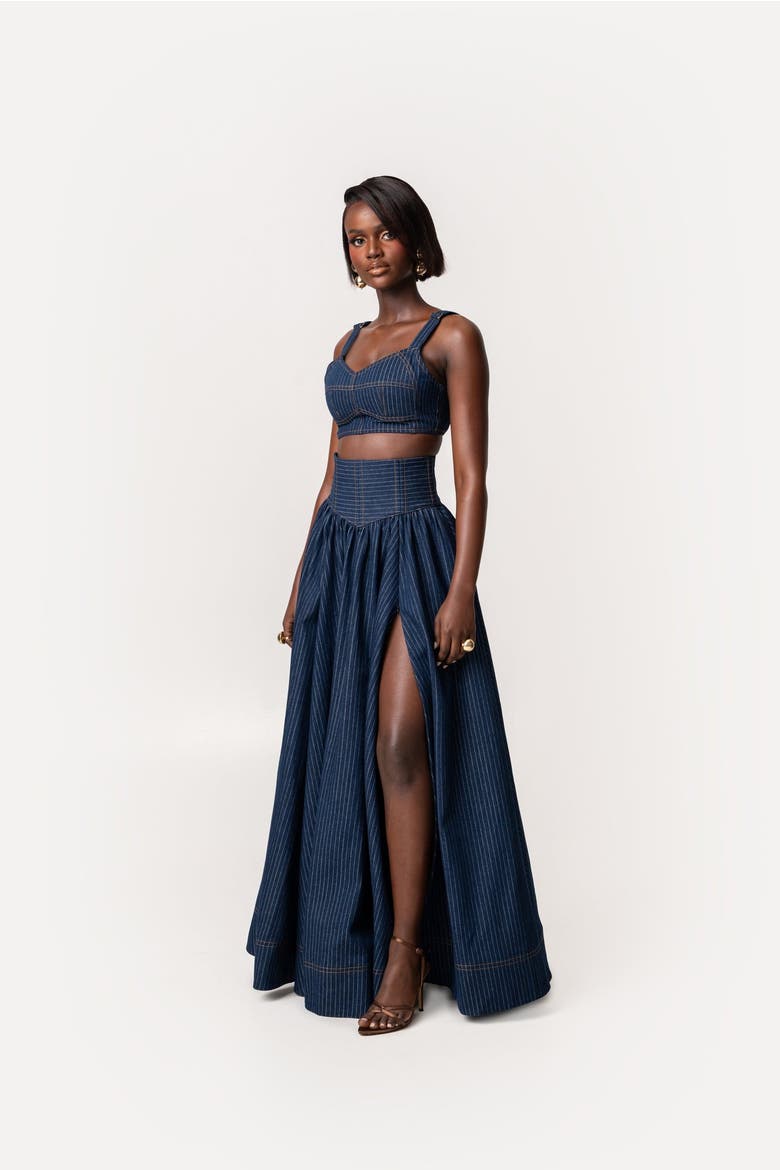 Dani Maxi Skirt, Alternate, color, Denim